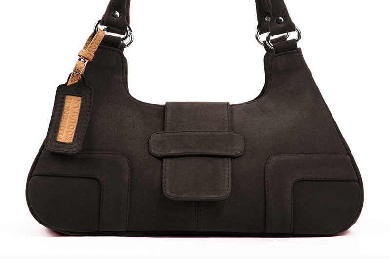 Dress handbag in dark brown leather - Profile view